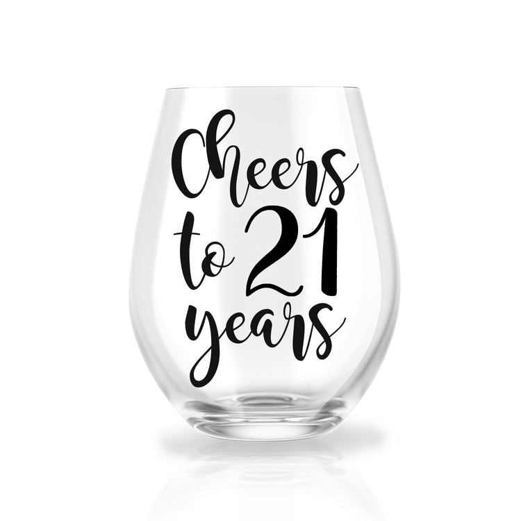 Cheers to Another Year Personalized Stemless Wine Glass