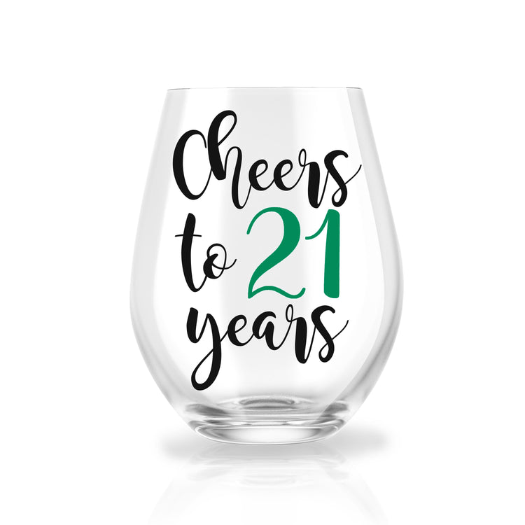 Cheers to Another Year Personalized Stemless Wine Glass