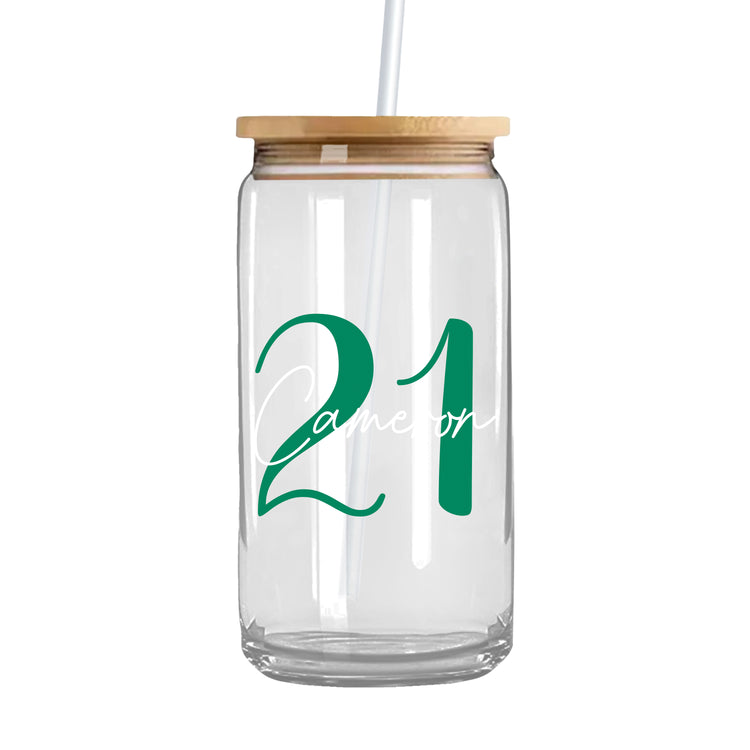 Birthday Glass Can Cup - 21st Birthday Gift