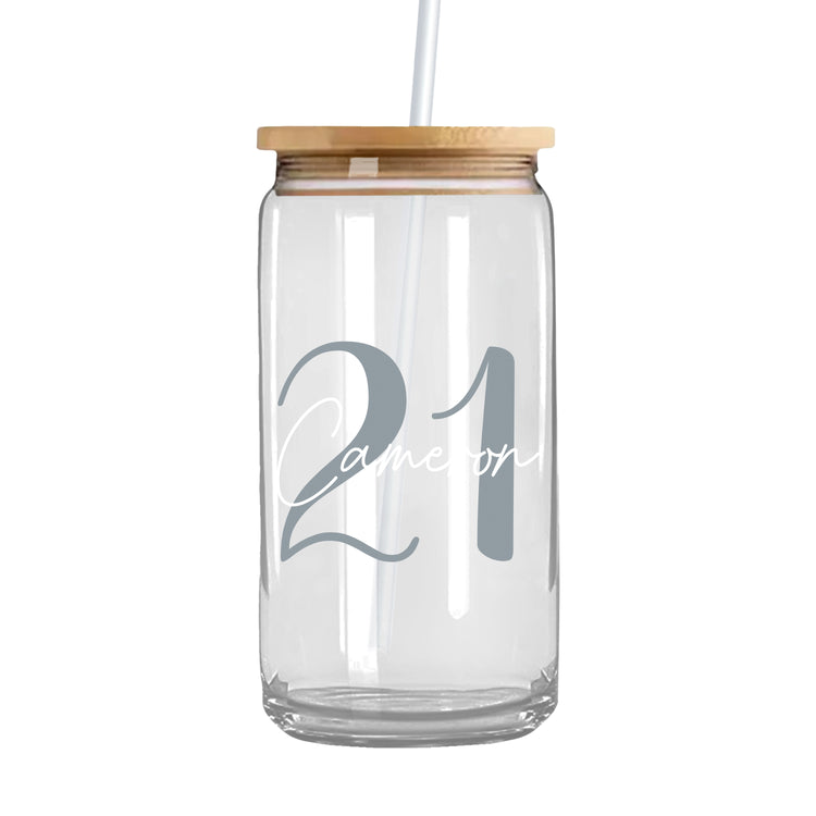 Birthday Glass Can Cup - 21st Birthday Gift