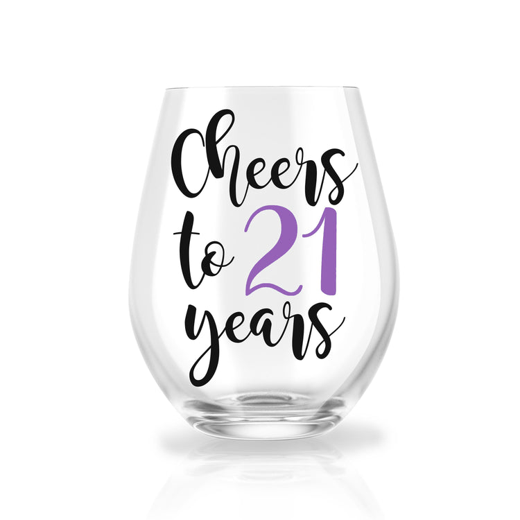 Cheers to Another Year Personalized Stemless Wine Glass