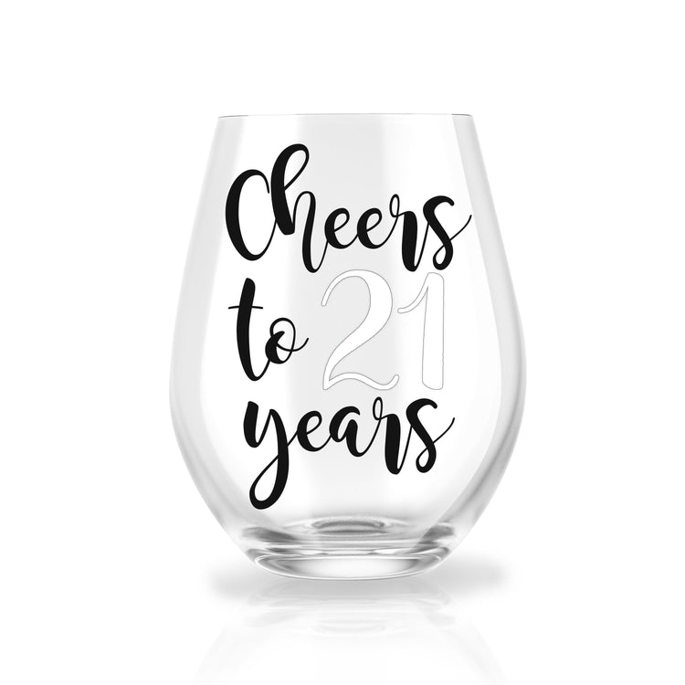 Cheers to Another Year Personalized Stemless Wine Glass