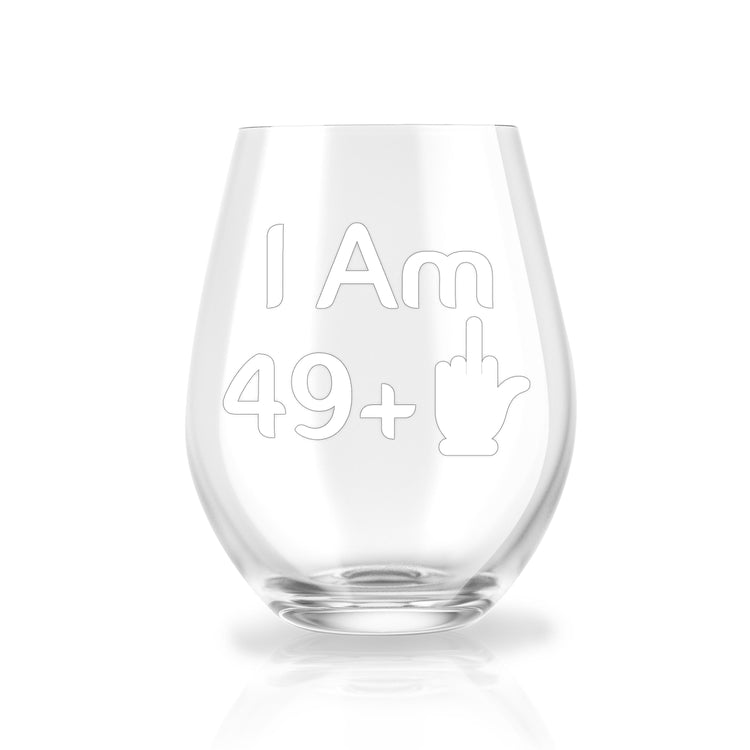 Personalized Funny Over the Hill Wine Glass for Birthdays