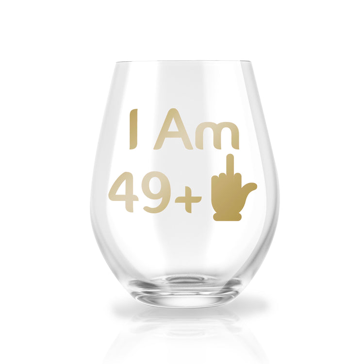 Personalized Funny Over the Hill Wine Glass for Birthdays