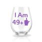 Personalized Funny Over the Hill Wine Glass for Birthdays