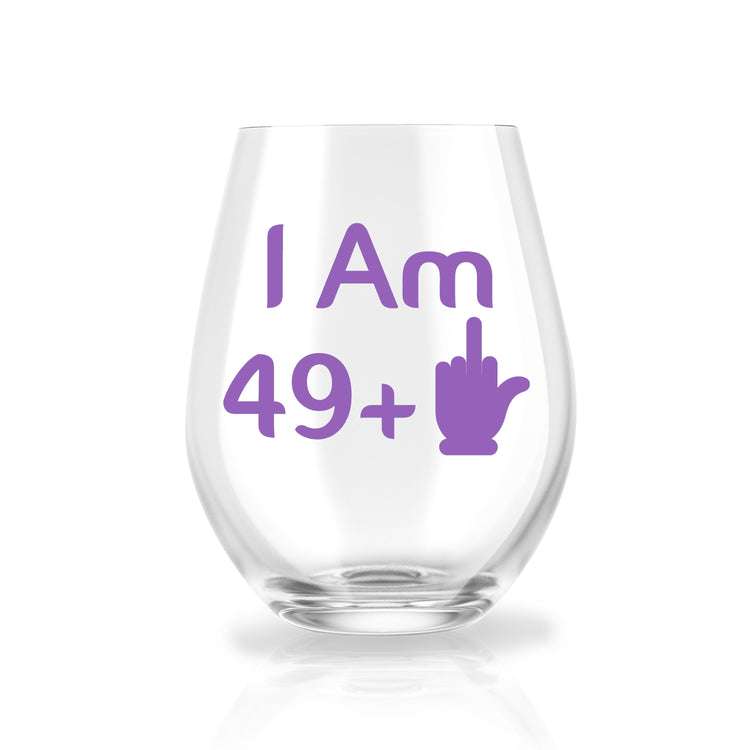 Personalized Funny Over the Hill Wine Glass for Birthdays