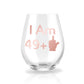 Personalized Funny Over the Hill Wine Glass for Birthdays