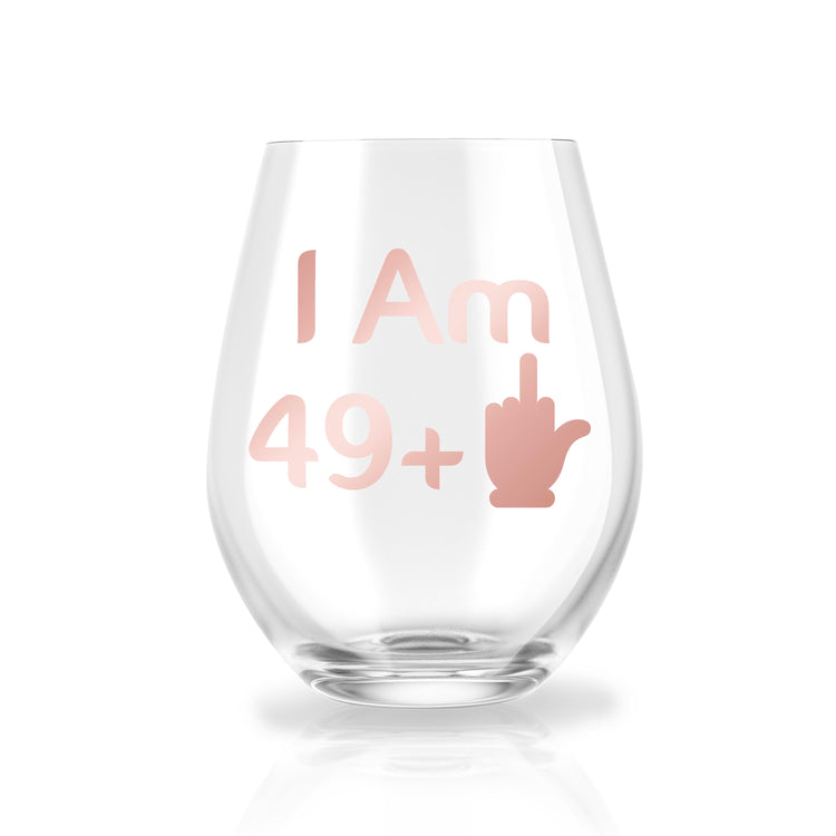 Personalized Funny Over the Hill Wine Glass for Birthdays