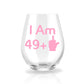 Personalized Funny Over the Hill Wine Glass for Birthdays