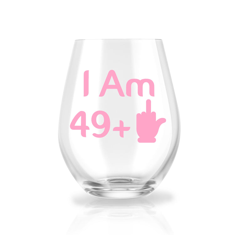 Personalized Funny Over the Hill Wine Glass for Birthdays