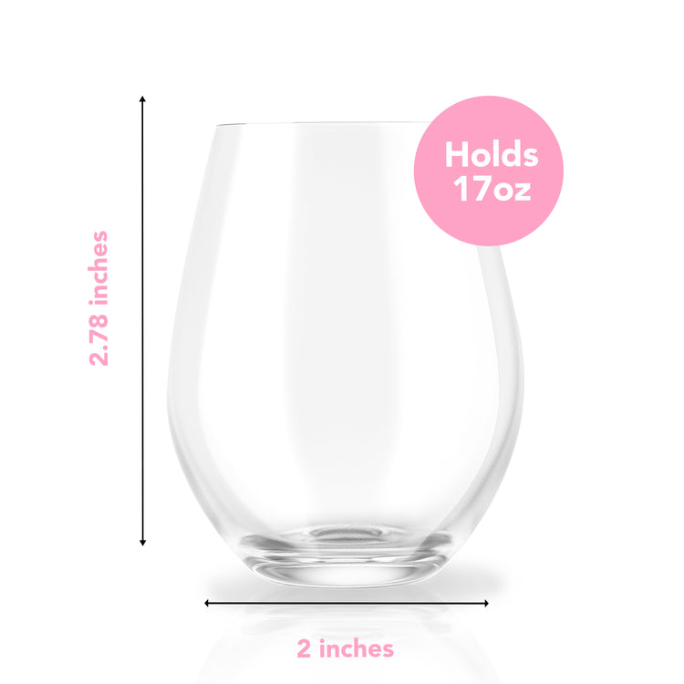 Motion to Celebrate Stemless Wine Glass