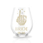 Personalized Bride or Die Stemless Wine Glass for Bachelorette Party