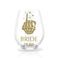 Personalized Bride or Die Stemless Wine Glass for Bachelorette Party