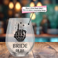 Personalized Bride or Die Stemless Wine Glass for Bachelorette Party