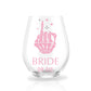 Personalized Bride or Die Stemless Wine Glass for Bachelorette Party