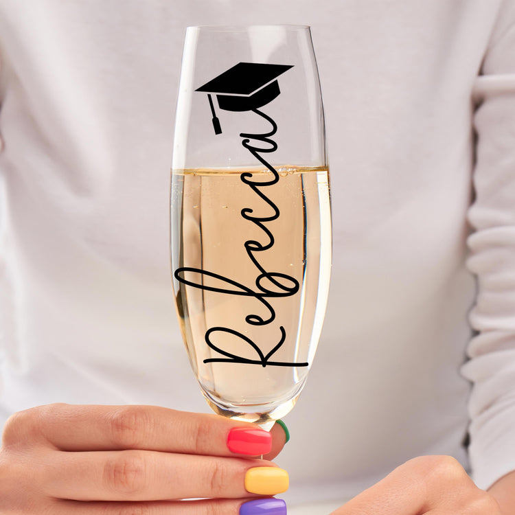 Custom Graduation Champagne Flute & Tote Bag