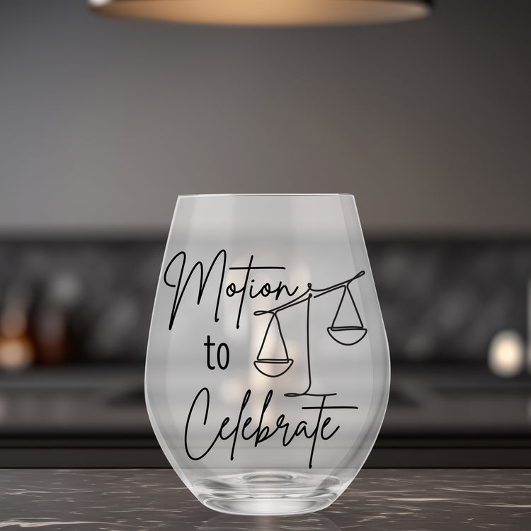 Motion to Celebrate Stemless Wine Glass