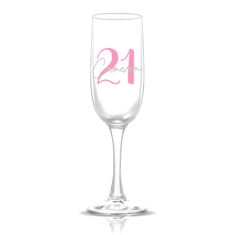 Personalized Birthday Age and Name Glass