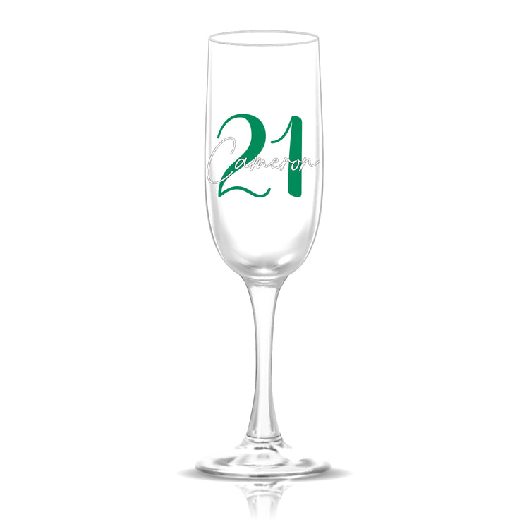 Personalized Birthday Age and Name Glass