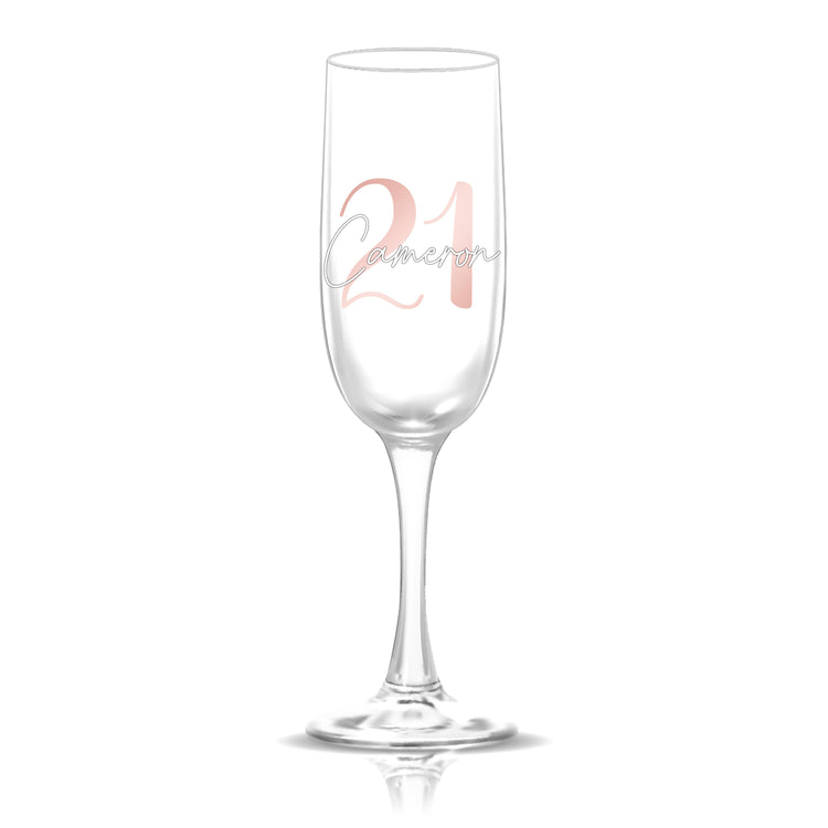 Personalized Birthday Age and Name Glass