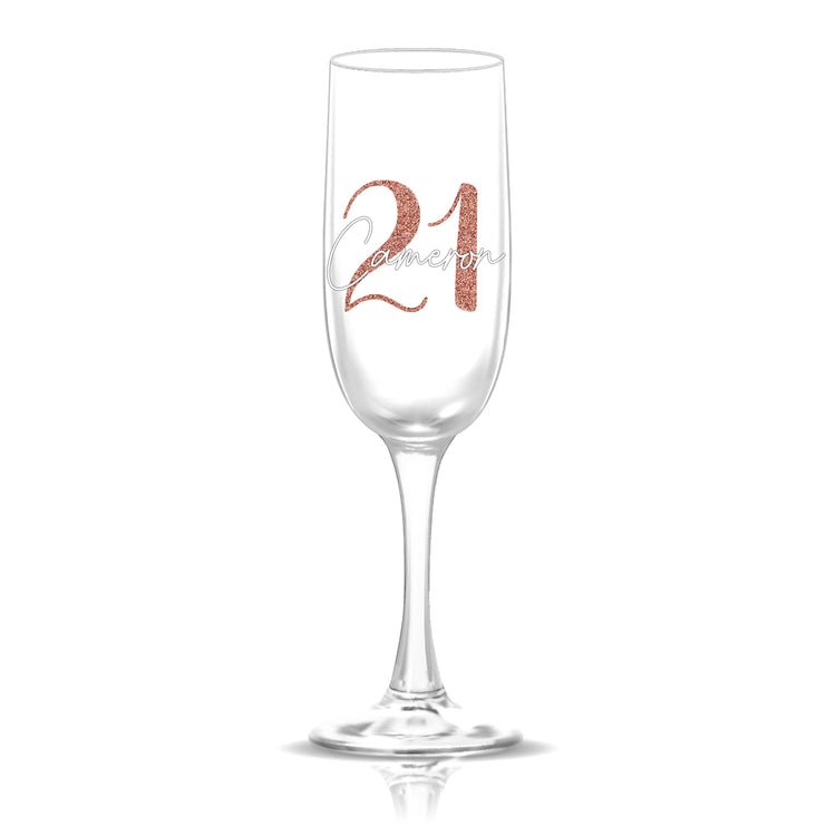 Personalized Birthday Age and Name Glass