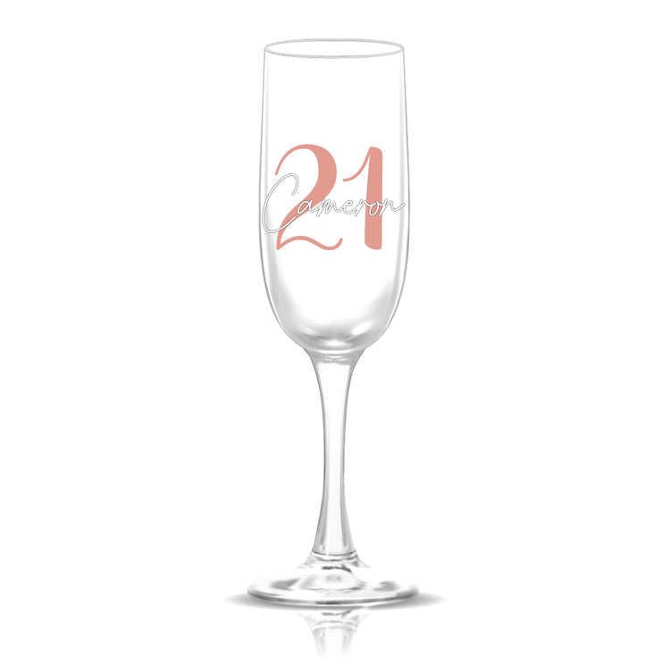 Personalized Birthday Age and Name Glass