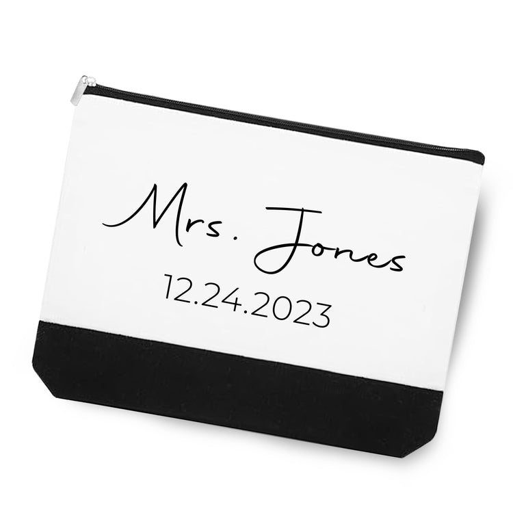 And so the Adventure Begins: Personalized Cosmetic Case for Bride on Wedding Day