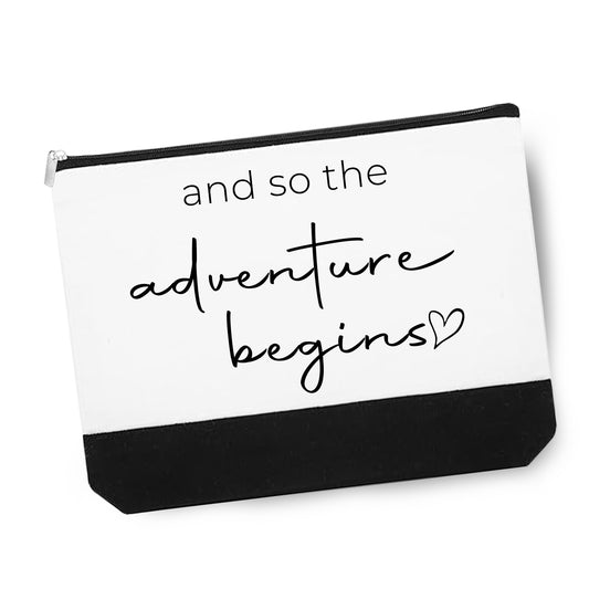 And so the Adventure Begins: Personalized Cosmetic Case for Bride on Wedding Day