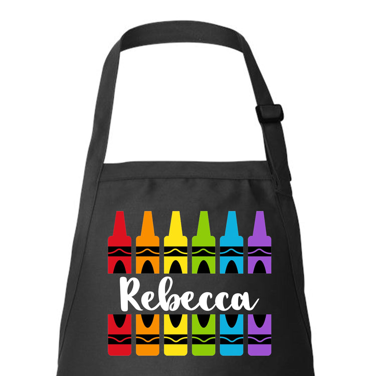 Crayon Design Art Teachers Custom Apron