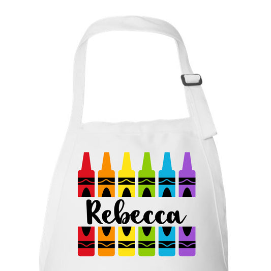 Crayon Design Art Teachers Custom Apron