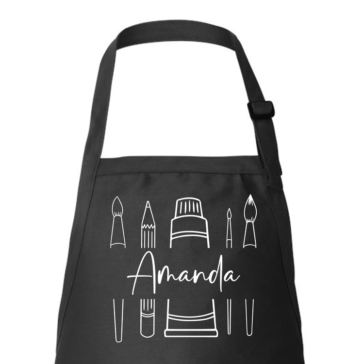 Simple Art Supplies and Name Custom Apron