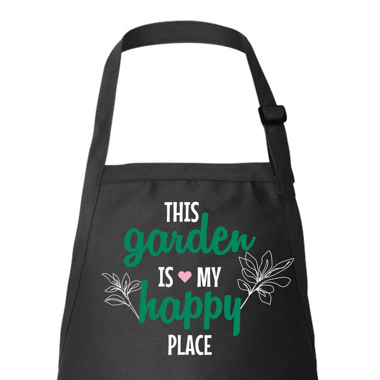 This Garden is My Happy Place Custom Apron