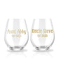 Pregnancy Announcement to Aunt and Uncle - Wine Glass Set