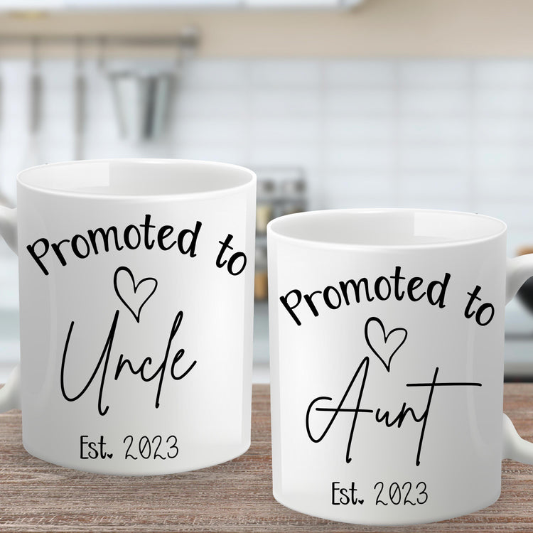 Promoted to Auntie (Or Uncle) Mug- Personalized Birth Announcement Gift