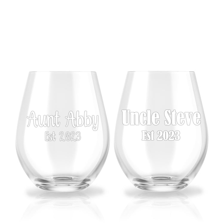 Pregnancy Announcement to Aunt and Uncle - Wine Glass Set