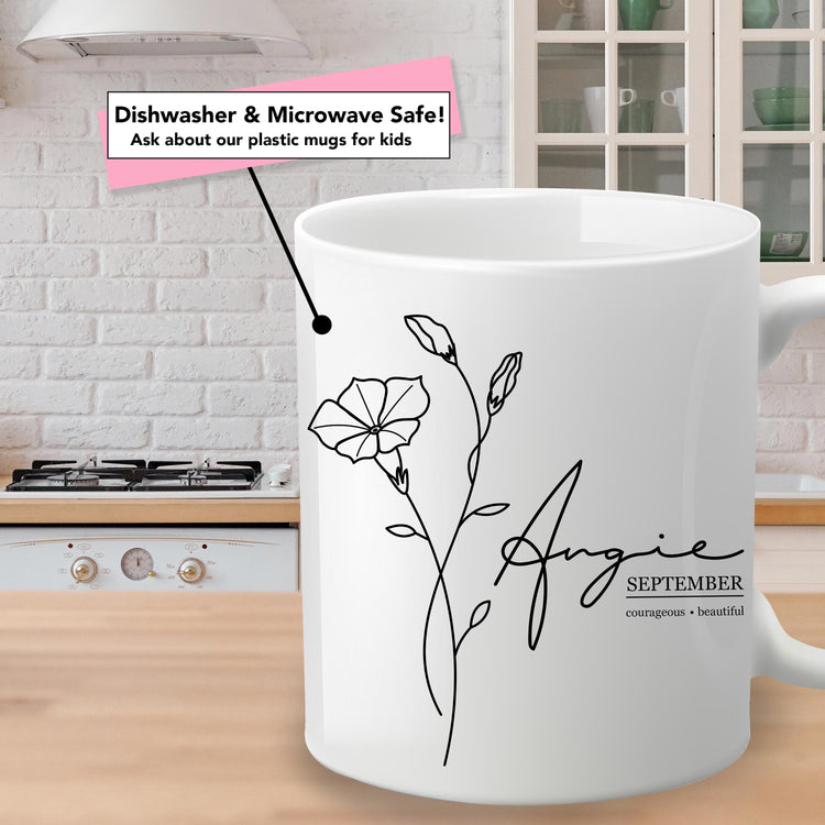 Birth Month Flower Personalized Mug