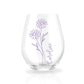 Custom Birth Flower and Name Stemless Wine Glass