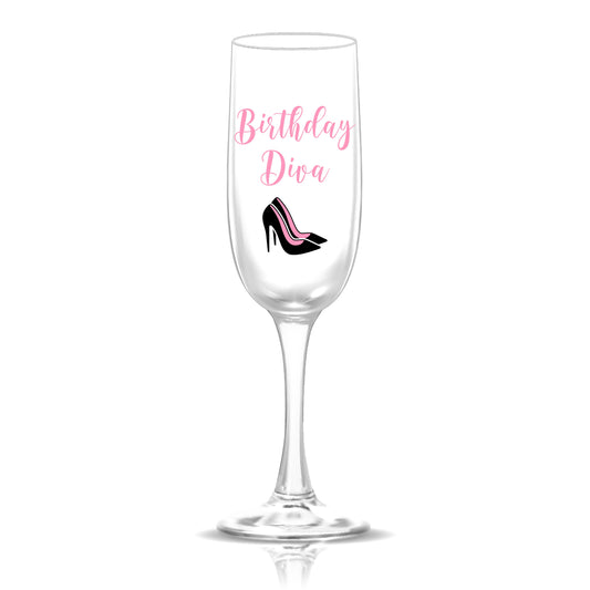 Personalized Birthday Diva Champagne Flute