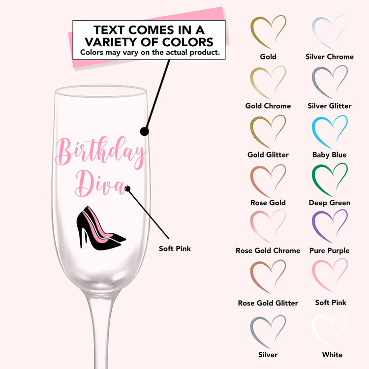 Personalized Birthday Diva Champagne Flute