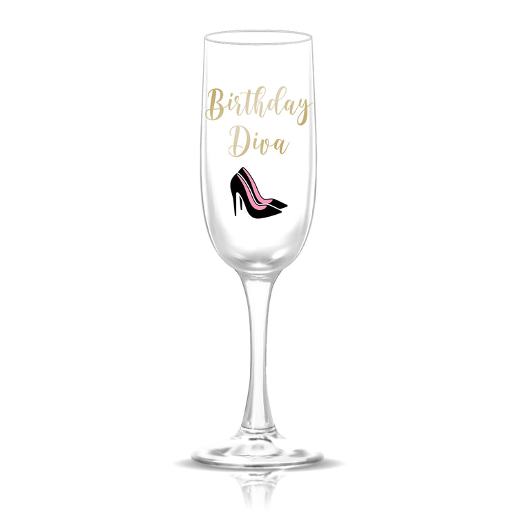 Personalized Birthday Diva Champagne Flute