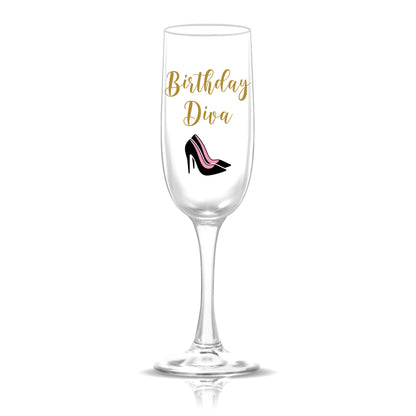 Personalized Birthday Diva Champagne Flute