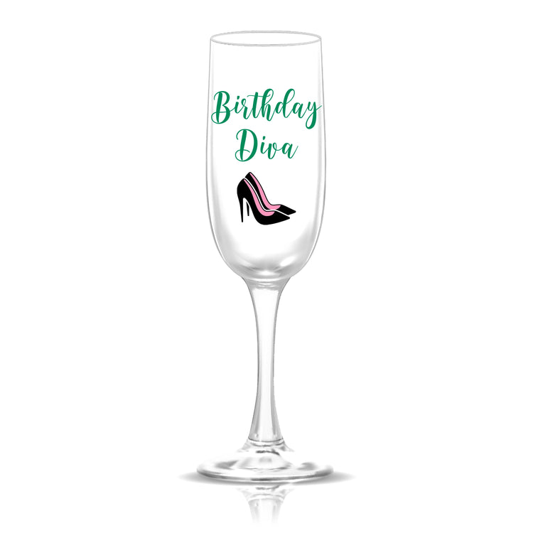 Personalized Birthday Diva Champagne Flute