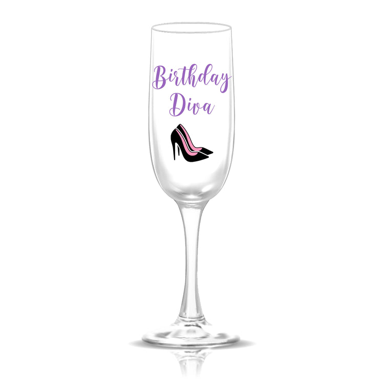 Personalized Birthday Diva Champagne Flute