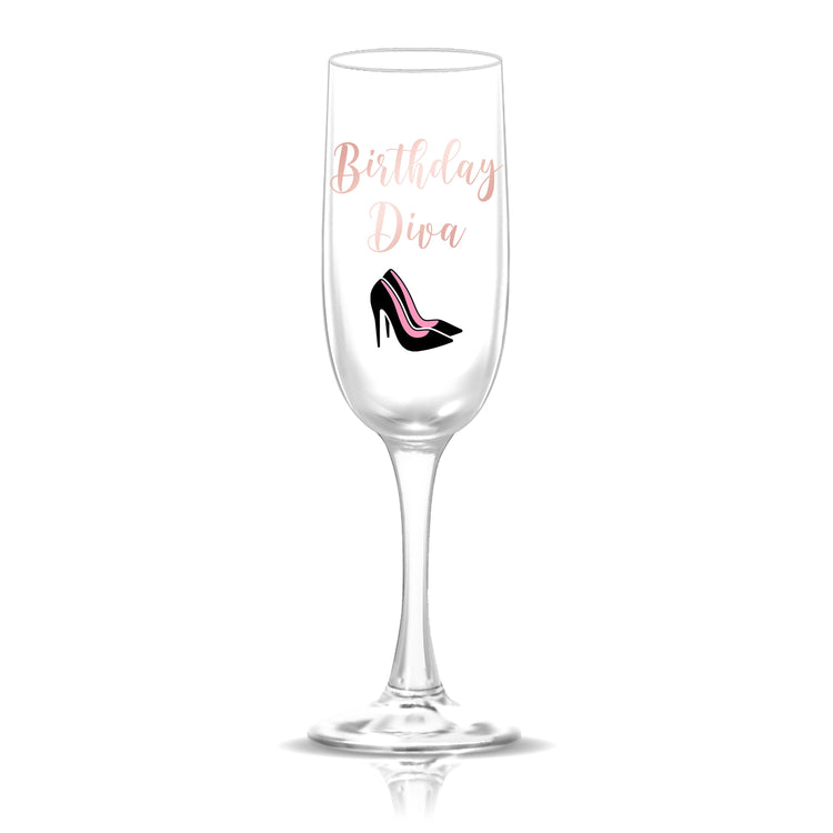 Personalized Birthday Diva Champagne Flute