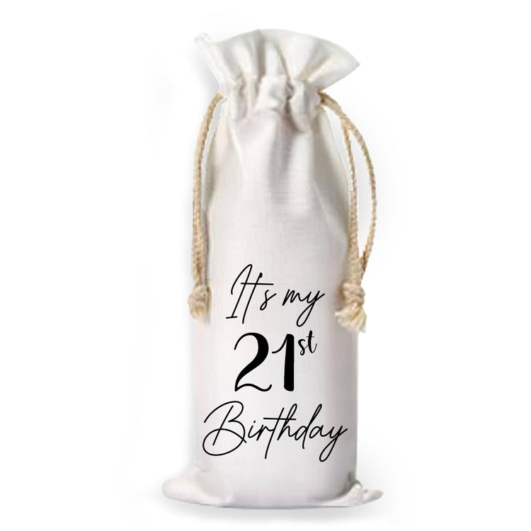 Its My Birthday Custom Wine Tote Bag