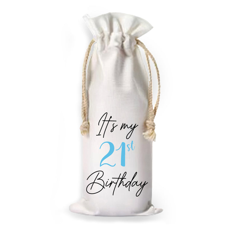 Its My Birthday Custom Wine Tote Bag