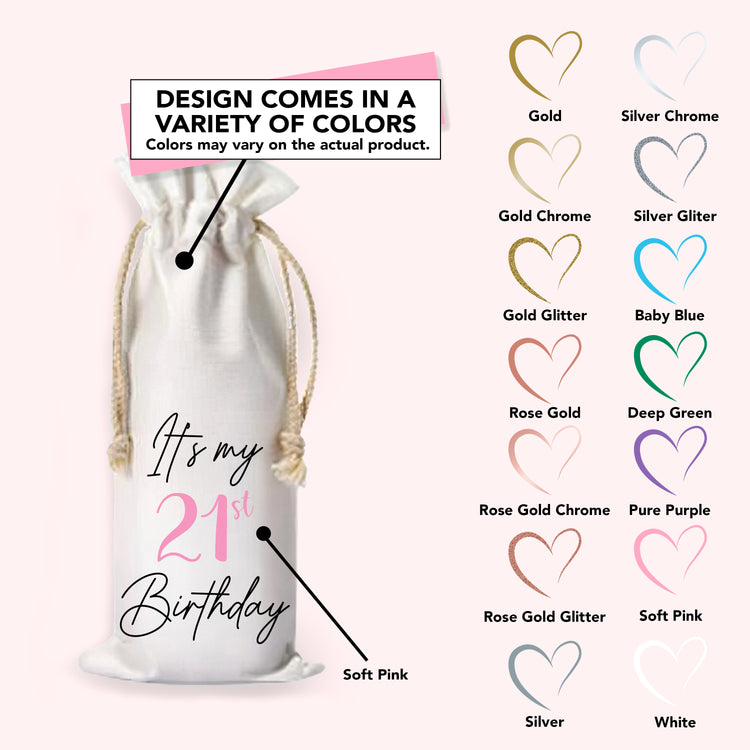 Its My Birthday Custom Wine Tote Bag