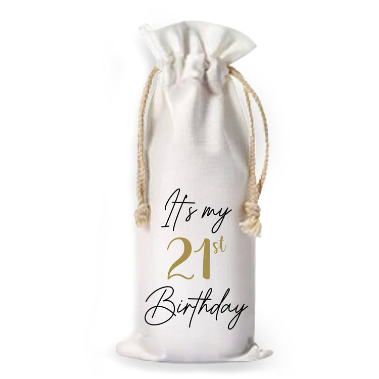 Its My Birthday Custom Wine Tote Bag