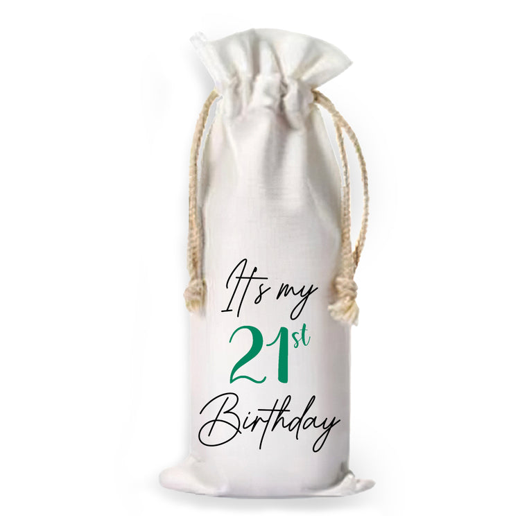 Its My Birthday Custom Wine Tote Bag