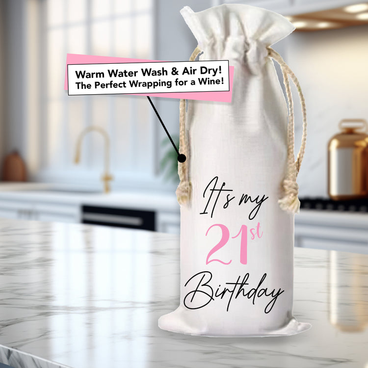 Its My Birthday Custom Wine Tote Bag